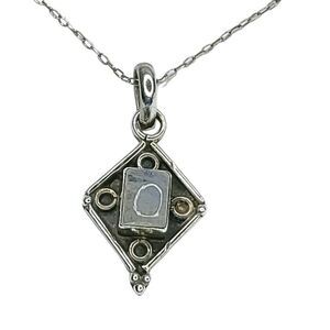 Sterling Silver White Purple Labradorite Moonstone Pendant Necklace Boho 1"